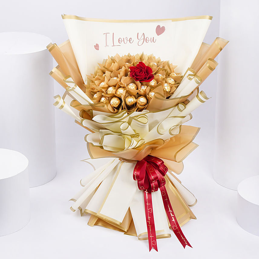 I love U Rocher Bouquet: Gift Delivery Singapore
