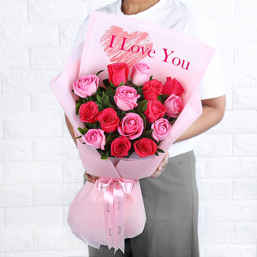 I Love You Roses Hand Bouquet: Anniversary Gift Ideas