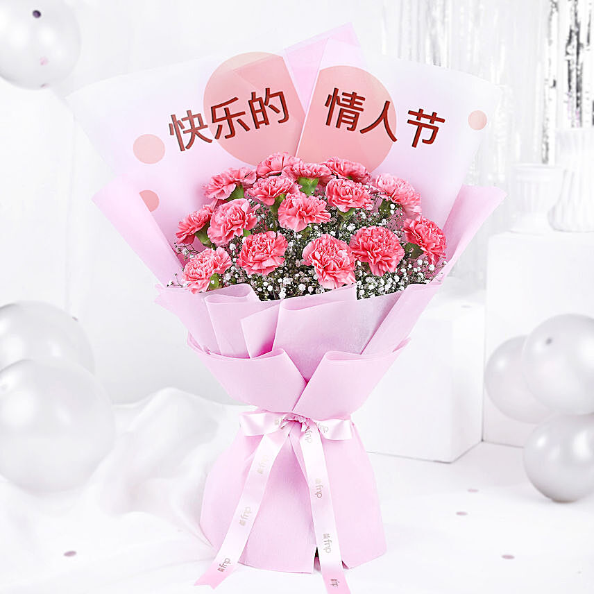 Sweet Love Carnation Bouquet: Fresh Flowers 