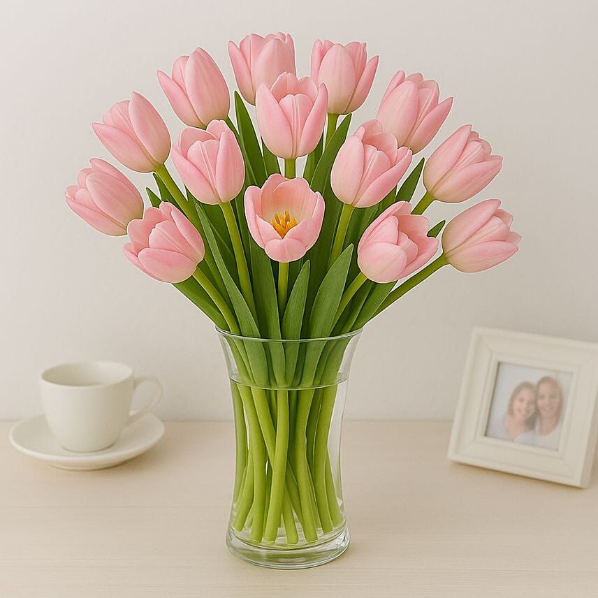 Pink Tulips Arrangement Standard: Tulips Flower Bouquets