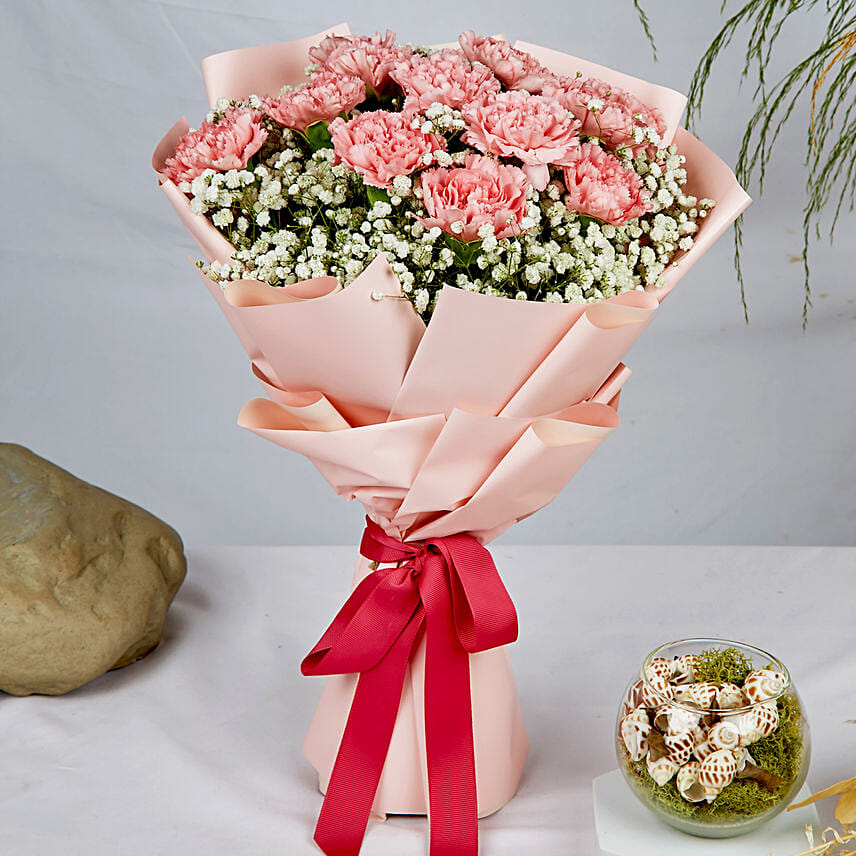 Pink Carnation Elegance Bouquet: New Arrival Gifts