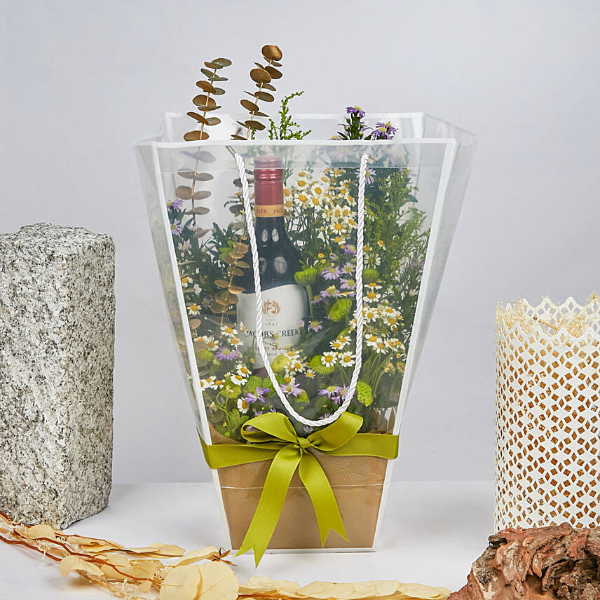 Jacob's Creek Wine Flower Bag: CNY Gifts Singapore
