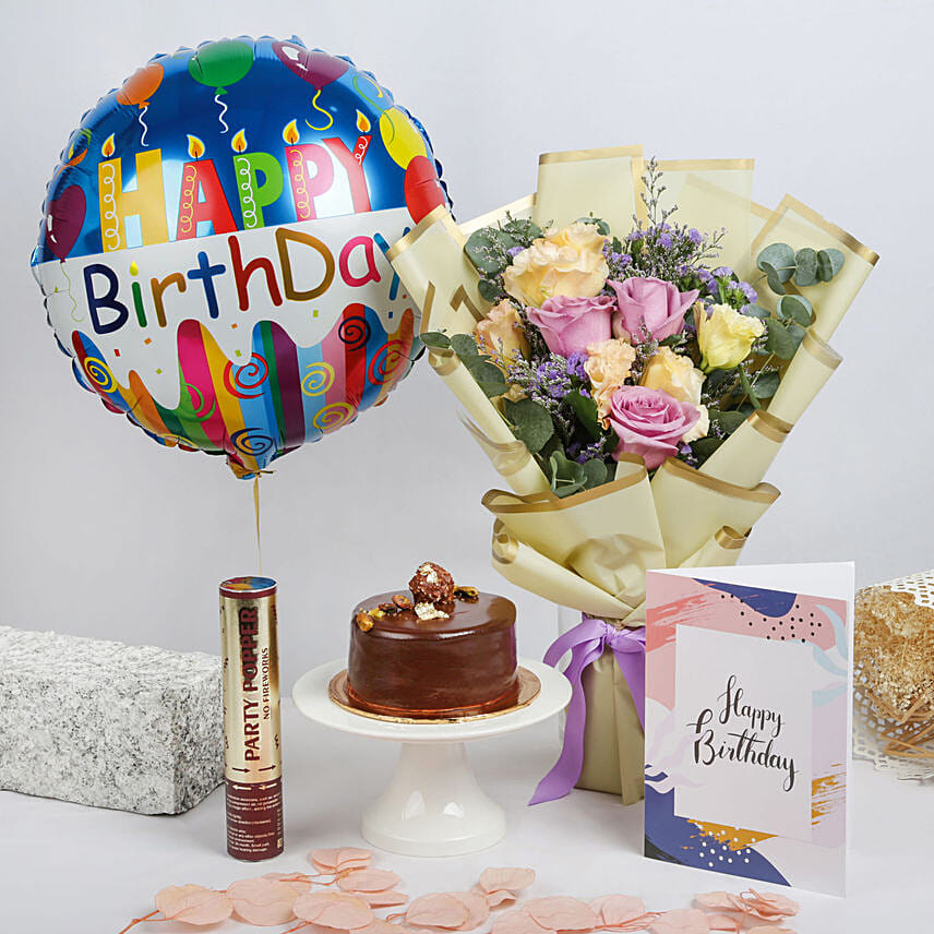 Happy Birthday Gift Arrangement: Flowers