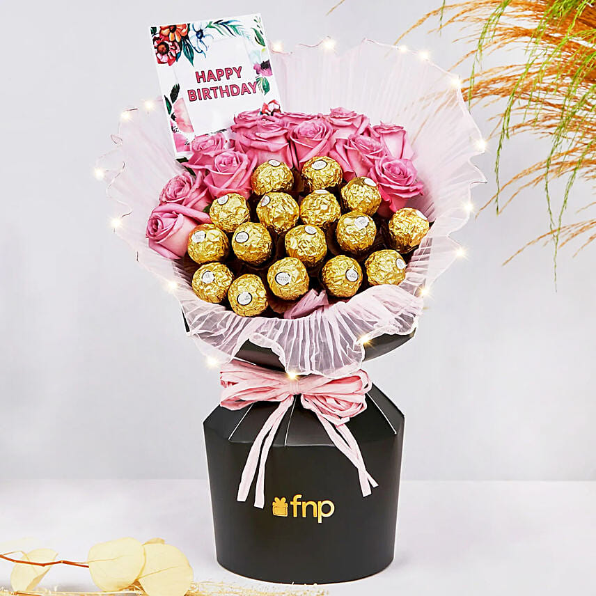 Roses and Rochers Birthday Bouquet: Gift Combos Singapore