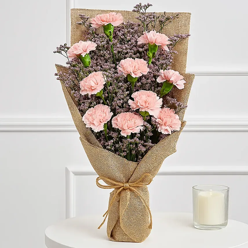 Lovely Pink Carnations Bouquet: 520 Special Gifts