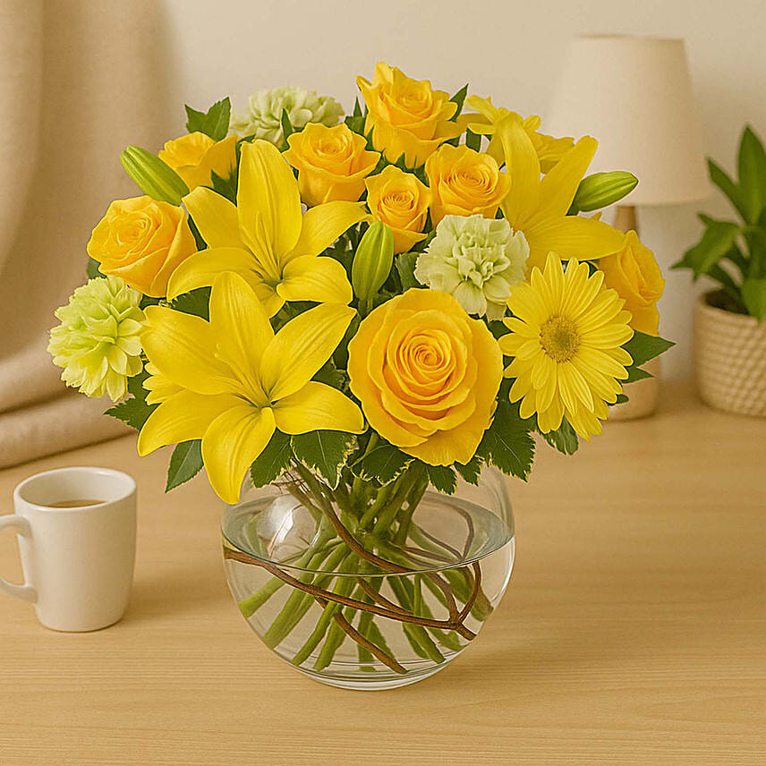 Bowl Of Happy Flowers: Lily Flower Bouquets