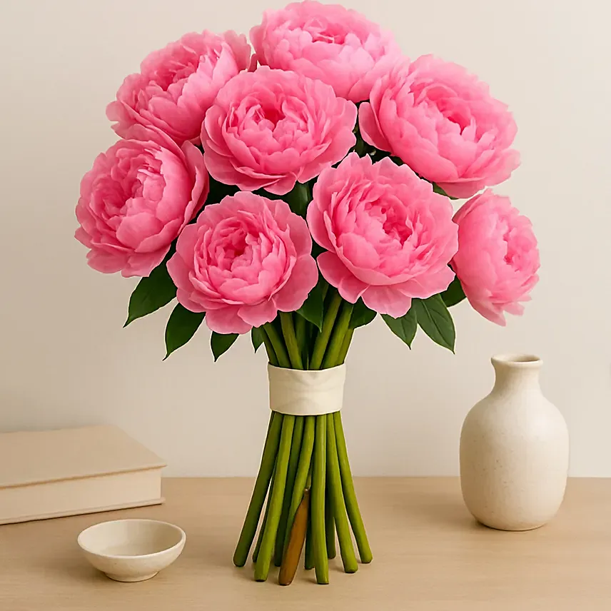 Hand Tied Peonies: Peonies Flowers