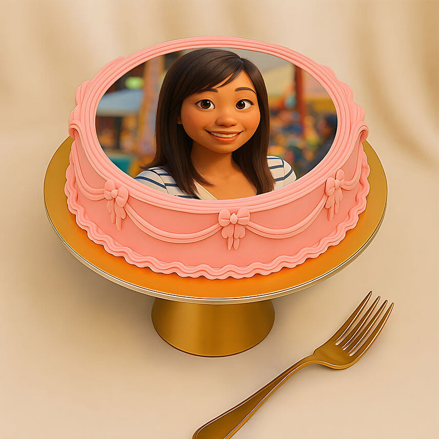 Fairytale Cartoon Style 520 Day Photo Cake: 520 Gifts