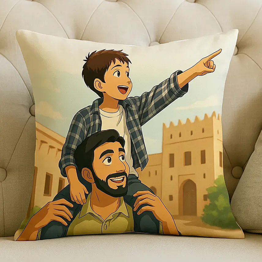 Personalise Your Ghibli Fathers Day Cushion: Father's Day Gifts