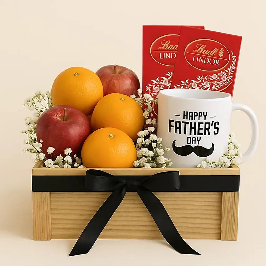 Fruit & Chocolates With Mug For Father's Day: Personalised Mugs