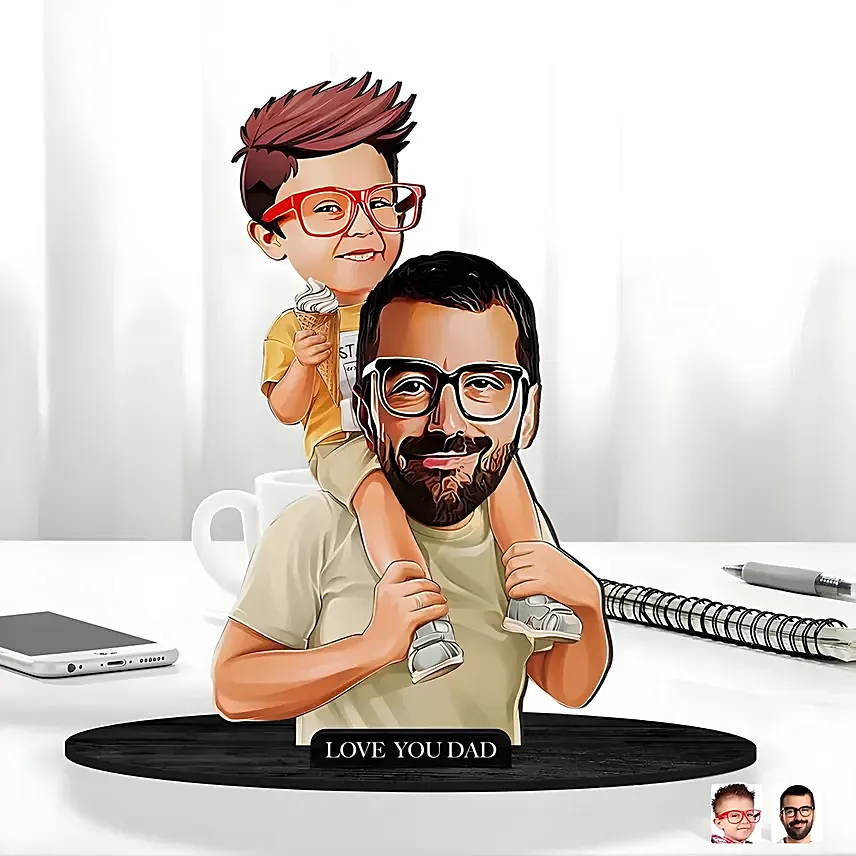 Personalised Caricature For Dad and Son: Father's Day Personalised Gifts