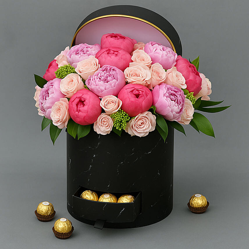 Celestial Peonies: Flowers in a Box