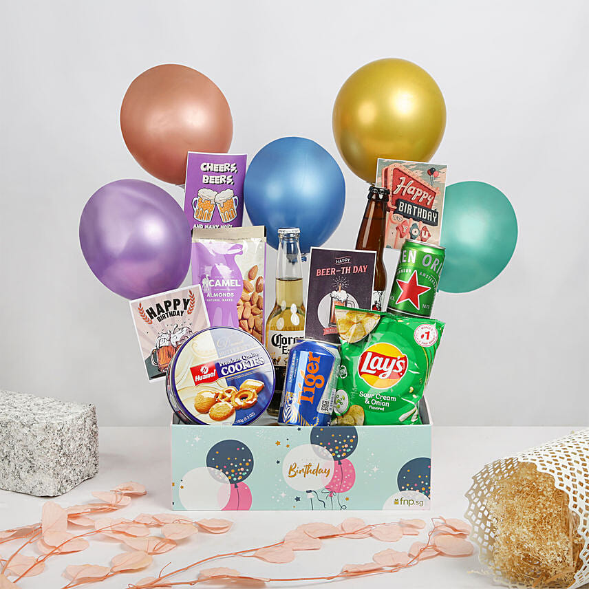 Beer and Nuts Birthday Box: Cookies Shop Singapore