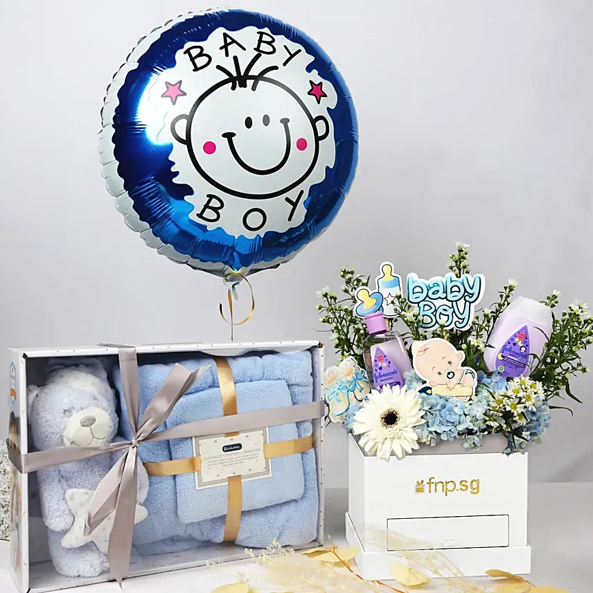 Its a Baby Boy Flowers gift set: Gift Delivery Singapore