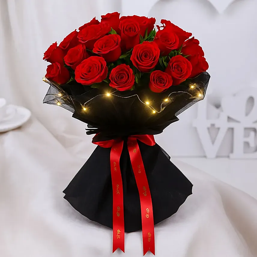 LED Elegance Rose Embrace Hand Bouquet: Best Anniversary Gift Ideas