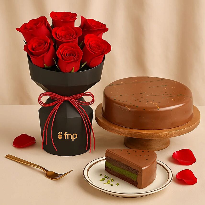 Red Roses and Dubai Chocolate Cake: Dubai Chocolate-cakes