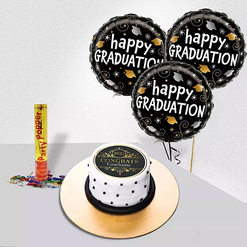 Royal Graduations Congrats Cake and Balloons: Graduation Gifts Singapore