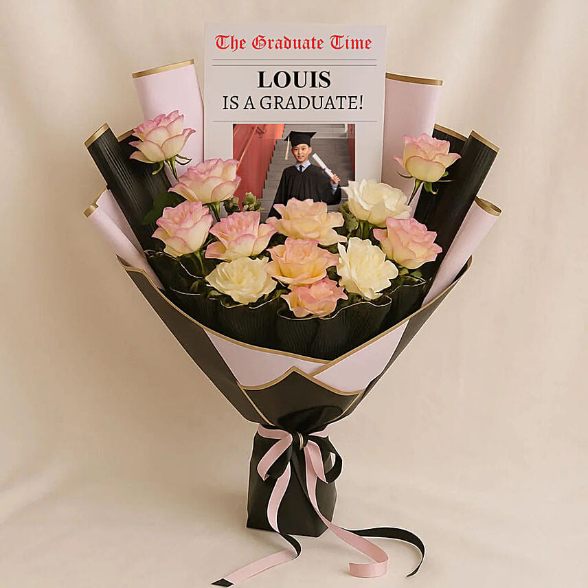 Personalised Conovocation Celebration Bouquet: Graduation Flowers