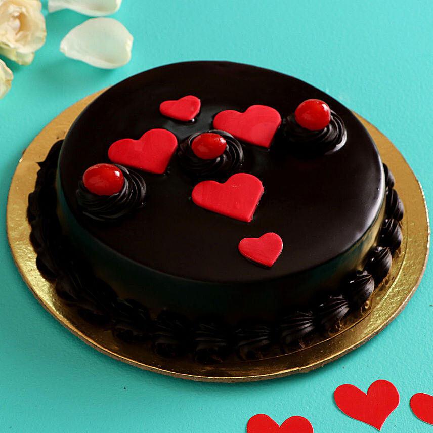 Red Hearts Truffle Cake Half Kg: Cake Delivery in Philippines