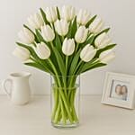 20 White Tulips