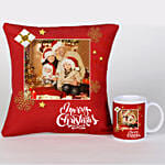 Personalised Xmas Greetings Cushion And Mug