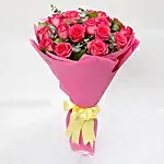 20 Ravishing Dark Pink Roses Bouquet