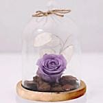 Forever Rose In Glass Dome- Purple