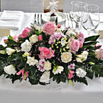 White & Pink Rose Table Arrangement