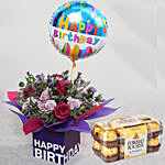 Birthday Flower Arrangement With Ferrero Rocher