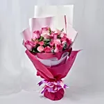 Magnificent Mixed Roses Wrapped Bouquet