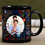 Black Personalised Mug For Fathers Day Wish