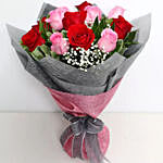 Pink and Red Roses Sweet Bouquet