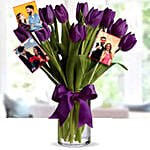 Personalised Purple Tulip Arrangement