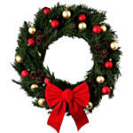 Red Bow Christmas Wreath 30 Cms