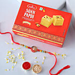 Sneh Colourful Pearls Rakhi & Soan Papdi