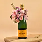 Champagne & Mixed Flowers Combo