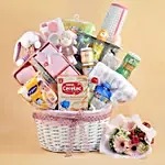 Oval Willow Basket Baby Hamper