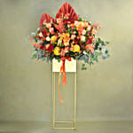 Heavenly Mixed Flowers Golden Stand