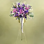 Mesmerising Purple & Pink Flowers Tripod Stand