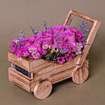 Purple Roses Arrangement In Cart