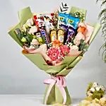 Delightful Mixed Flowers & Chocolates Bouquet