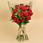 12 Valentines Red Roses Bouquet