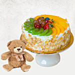 Fruit Cake With Teddy Bear