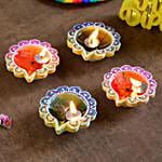 Multi Color Diyas Set of 4