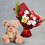 Classic Blooms with Teddy Bear