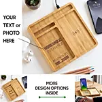 Personalized Bamboo Wireless Charger Docking Station