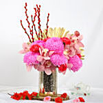 Good Fortune Wishes Flowers in Premium Vase