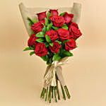 12 Valentines Red Roses Love Bouquet For Valentines Day