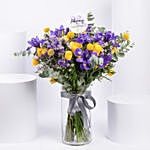 February Birthday Iris Flower Arrangement