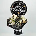 Graduation Flower Combo with Roses and Balloon
